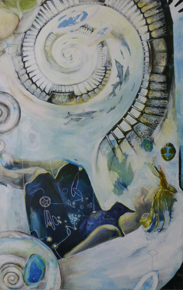 „Stairway“, Acryl auf Leinwand, 160x100cm, 2009
