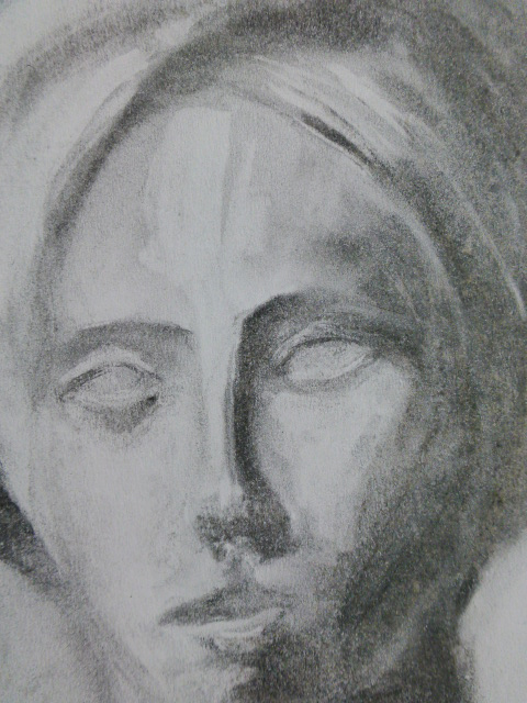 „Portrait“, Kohle auf Papier, DinA4, 2002